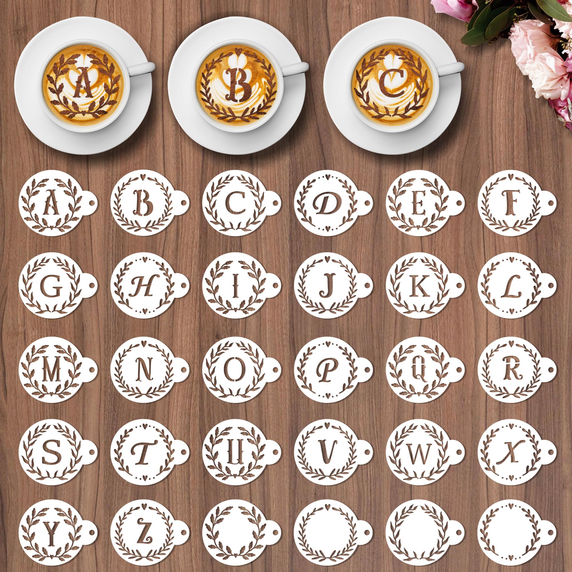 Amazon.com: Keluna Coffee Latte Art Stencils - 30 Pcs Letters